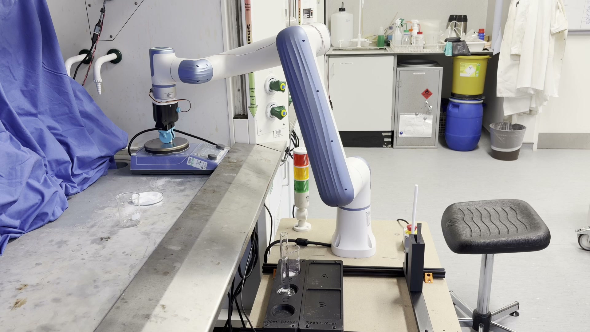 Dobot inserting a stir bar